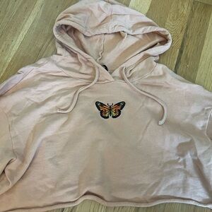 SHEIN cropped butterfly hoodie